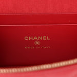 Caviar Quilted Top Handle Slim Vanity With Chain Red