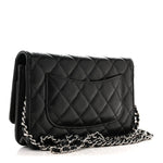 Caviar Quilted Wallet on Chain WOC Black