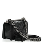 Caviar Quilted Small Boy Flap Black