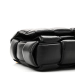 Lambskin Maxi Intreccio Padded Chain Cassette Crossbody Bag Black