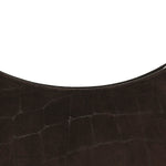 Suede Crocodile Embossed Le Bisou Dark Brown