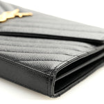 Grain De Poudre Matelasse Chevron Monogram Chain Wallet Black