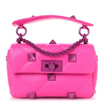 Nappa Lacquer Monochrome Small Roman Stud Shoulder Bag Pink PP