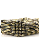 Mesh Crystal Rhinestone Medium Heiress Pouch Porcelain