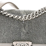 Galuchat Stingray Small Boy Flap Silver