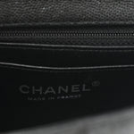 Iridescent Caviar Quilted Mini Rectangular Flap Black