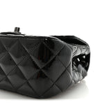 Patent Calfskin Quilted Mini Square Flap So Black