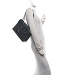 Calfskin Y Quilted Monogram Monochrome Medium Loulou Chain Satchel Black