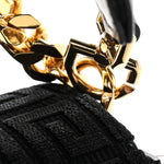 Canvas Woven Embroidered Small 4G Bag With Chain Black