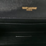 Grain De Poudre Matelasse Chevron Monogram Envelope Clutch Black