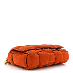 Suede Maxi Intrecciato Padded Chain Cassette Crossbody Bag Maple