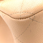 Caviar Quilted Jumbo Double Flap Beige