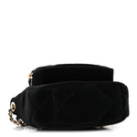 Velvet Effect Nylon Shiny Crumpled Calfskin Mini Quilted Chanel 25 Clutch With Chain Black