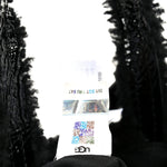 X UGG Crinkle Patent Shearling Small Shopping Bag Black