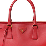Saffiano Lux Large Double Zip Tote Fuoco