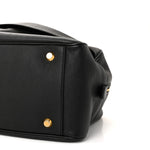 Grained Calfskin Medium Carrie Bowling Bag Black