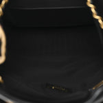 Suede Calfskin Shiny Lambskin Quilted Coco Base Shopping Bag Beige Black