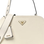 Saffiano Cuir Matinee Tote White Black