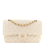 Tweed Medium Double Flap White