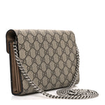 GG Supreme Monogram Mini Dionysus Chain Wallet Beige Taupe