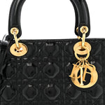 Patent Cannage Medium Lady Dior Black