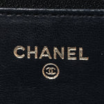 Lambskin Quilted Wallet On Chain WOC Black