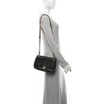 Caviar Quilted Medium Chain Flap  Black