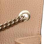 Dollar Calfskin Small Interlocking G Shoulder Bag Camelia