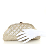 Metallic Calfskin Quilted Timeless Clutch Gold