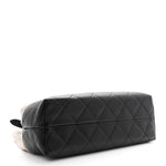 Suede Calfskin Shiny Lambskin Quilted Small Coco Base Shopping Bag Grey Black