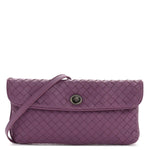 Nappa Intrecciato Flap Crossbody Purple