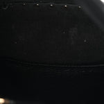 Pebbled Calfskin Mini Rockstud Flip-Lock Messenger Bag Black