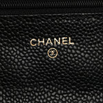 Caviar Quilted Wallet on Chain WOC Black