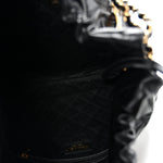 Shiny Calfskin Quilted Large Chanel 22 Black