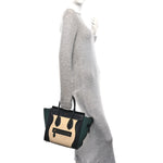 Baby Grained Calfskin Nubuck Micro Tri-Color Luggage Teal