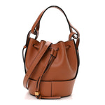 Calfskin Mini Balloon Bucket Bag Tan