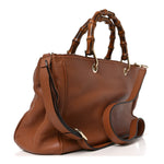 Pebbled Calfskin Medium Bamboo Shopper Tote Acero