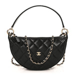 Caviar Quilted Clutch With Chain Black