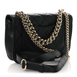 Caviar Quilted Small Studded Flap Black