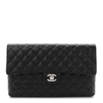 Caviar Quilted Flap Clutch Black