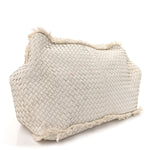 Nappa Intrecciato Canvas Fringe Maltinto Tote White