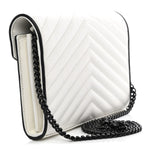 Grain De Poudre Matelasse Monogram Chain Wallet White Black