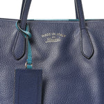 Dollar Calfskin Small Swing Tote Classic Marine Deep Cobalt