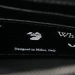 Saffiano Striped Mini Diag Binder Clip Bag Black White Indus