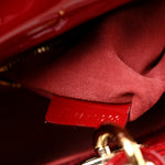 Patent Cannage Small Lady Dior Cherry Red