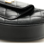 Caviar Quilted Polly Pocket Pouch Hobo Black