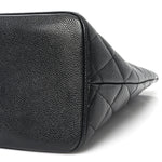 Caviar Quilted Medallion Tote Black