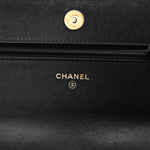 Lambskin Quilted Chanel 19 Wallet On Chain WOC Black