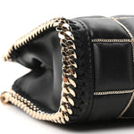 Vegan Leather Quilted Tiny Falabella Tote Black