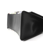 X GUCCI Canvas Boarded Plutone Calfskin Flora Logo Print Small Hourglass Top Handle Bag White Multicolor Black